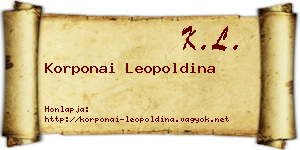 Korponai Leopoldina névjegykártya